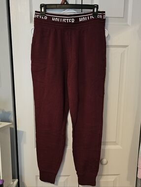 Hollister Burgundy Track Joggers with Branded Waistband